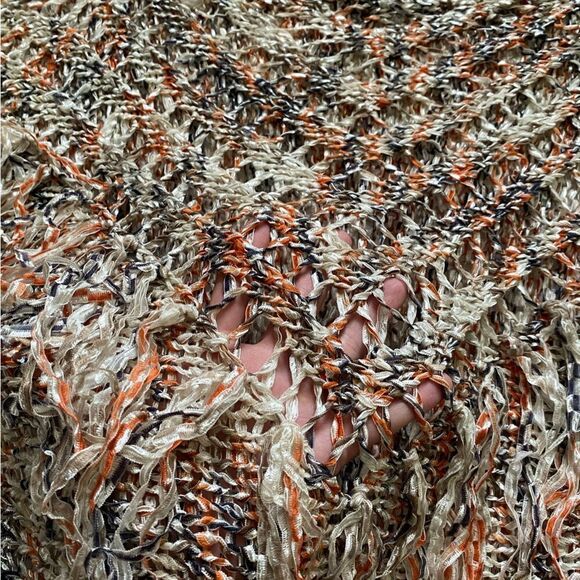 BCBGMAXAZRIA Slouchy Fringe Stretchy Sweater Knit Pullover Womens Size Large - Picture 5 of 10